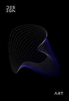 Abstract wavy stripes on black background for design element, wallpaper, Banner, poster, cover layout backdrop, abstract wavy curves pattern template. vector