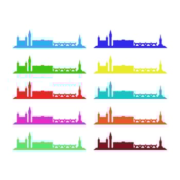 London Skyline Set On White Background vector