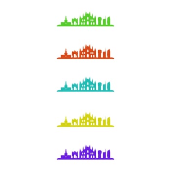 Milan Skyline Set vector