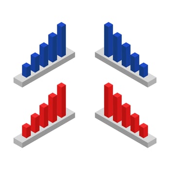 Bar Chart Set On White Background vector
