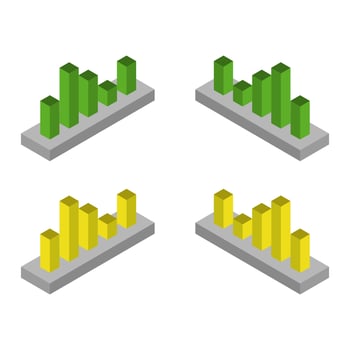 Bar Chart Set On White Background vector