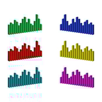 Set Of Sound Wave White Background vector