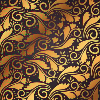 Pattern background of gold decorative elements vector