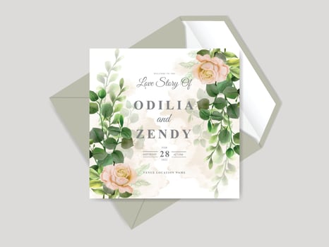 beautiful floral hand drawn wedding invitation cards vector
