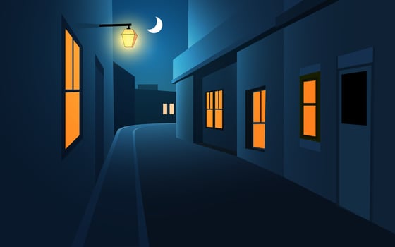 Vector City Night Street