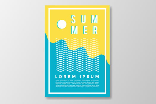 Minimalist summer poster background design. vector