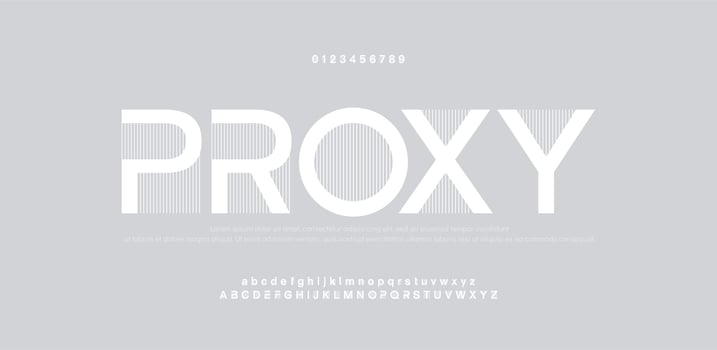 Abstract Fashion font alphabet. Minimal modern urban fonts for logo, brand etc. Typography typeface uppercase lowercase and number. vector illustration
