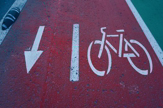 A bicycle traffic signal in Bilbao city, Spain photo