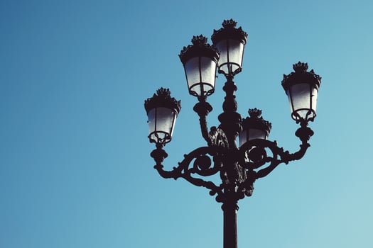 Street lamp in Bilbao City, Spain photo