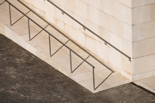 Stairs architecture on the street in Bilbao City, Spain photo