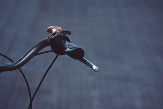 Close up of a bicycle handlebar photo