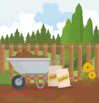Gardening supplies outdoors vector design