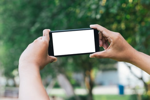 Hold the phone to take pictures photo