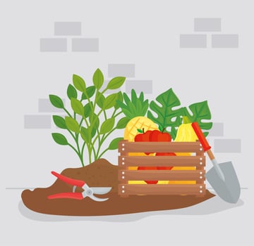 Gardening supplies vector design