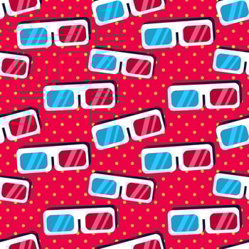 3d glasses seamless pattern illustration vector
