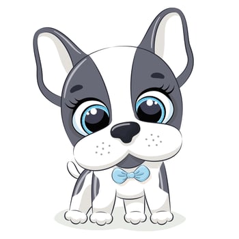Animal illustration with cute little dog. vector