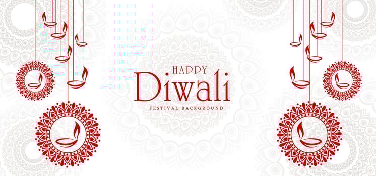 Artistic diwali greeting card festival background vector