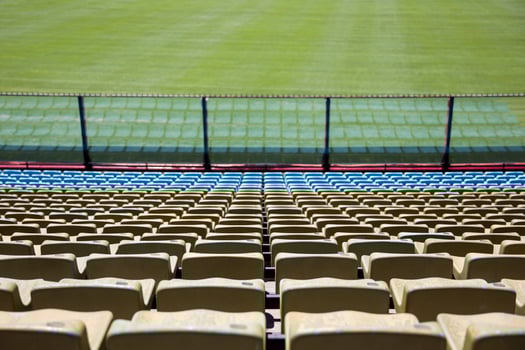 Closeup of the stadium seats photo
