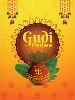 Realistic gudi padwa illustration concept vector