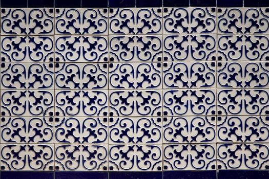 Decorative tiles from building in Santiago Chile photo