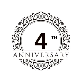 4 Year Anniversary Vector Template Design Illustration
