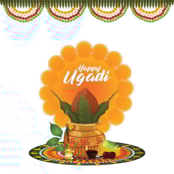 Gudi padwa celebration greeting card vector