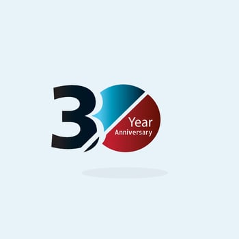 30 Year Anniversary Logo Vector Template Design Illustration