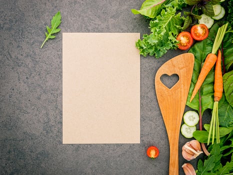 Menu mock-up with vegetables photo