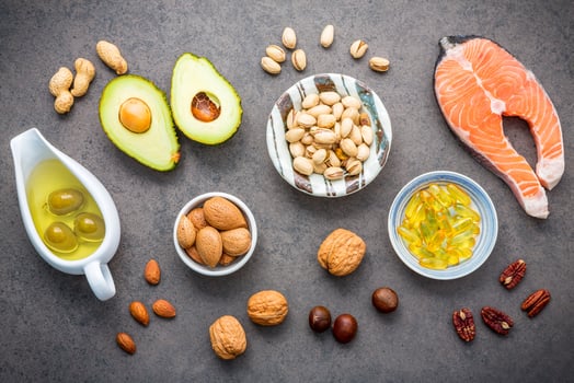 Salmon and healthy ingredients photo