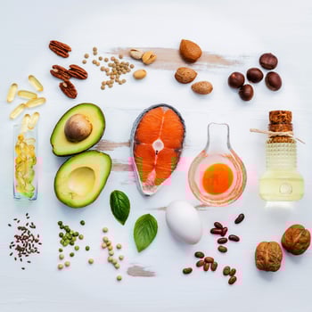 Unsaturated fat food selection photo