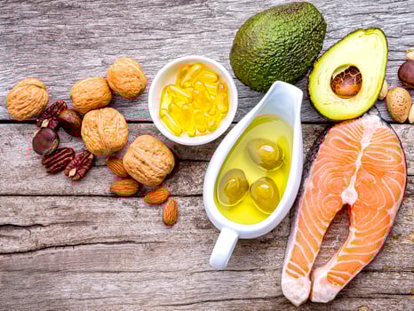 Fresh ingredients with salmon photo