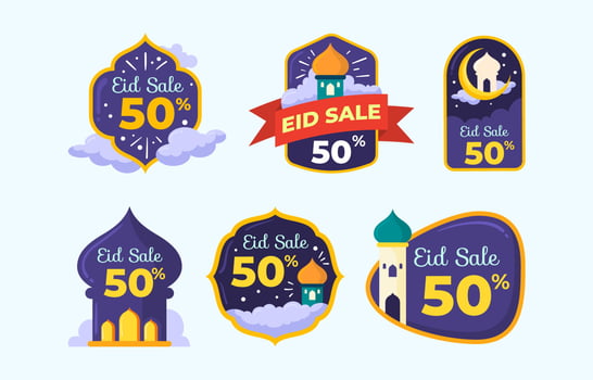 Labels of Eid Sale vector
