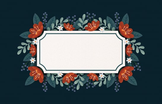 Card Template with Flower Frame vector