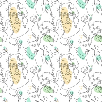 One Line Art Seamless Pattern Background vector