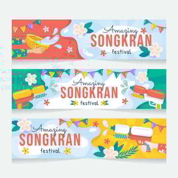 Amazing Songkran Festival Banner vector