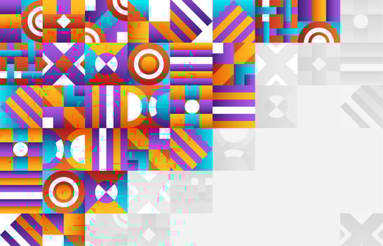 Abstract Colorful Gradient Circular Square Background vector