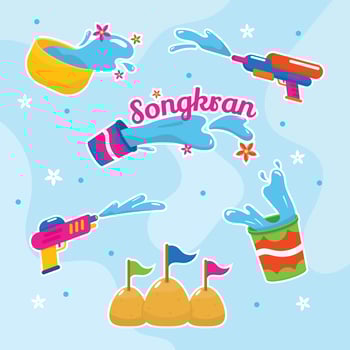 Songkran Water Festival Icon vector