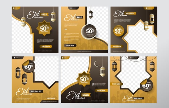 Eid Mubarak Social Media Post vector
