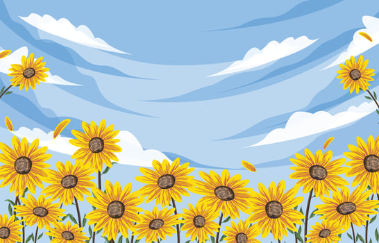 Beautiful Sunflower Background vector