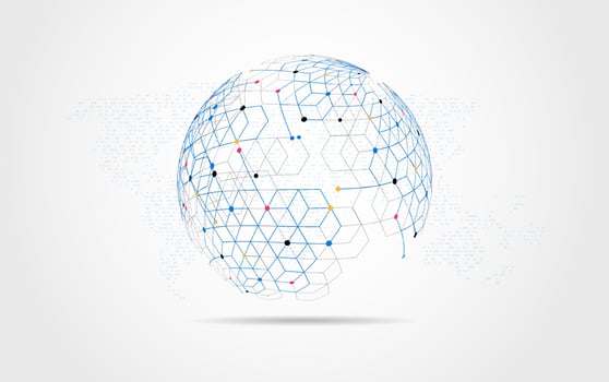 Global network connection. World map point and line composition concept of global business. Vector Illustration