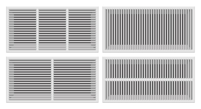 Bathroom ventilation grills set vector illustration