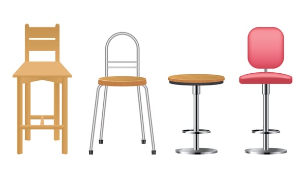 Realistic bar chair made from wood and metal vector