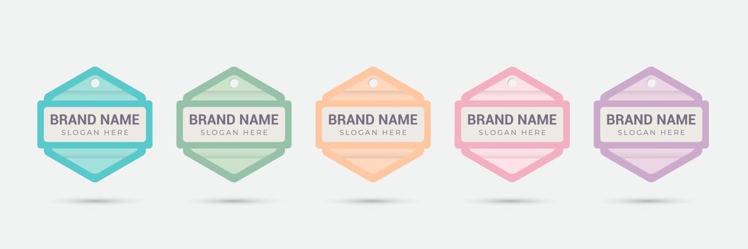 Logo badge icon for feminine product, online, food, culinary, shop, etc. Colorful with pastel color. Vector illustration design template.