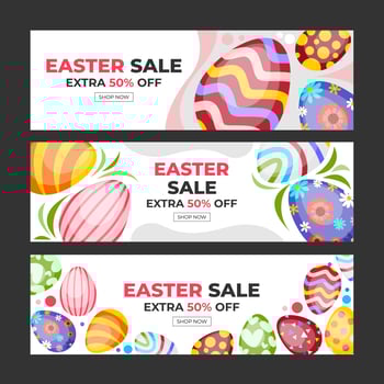 Happy Easter Promotional Banner Set vector