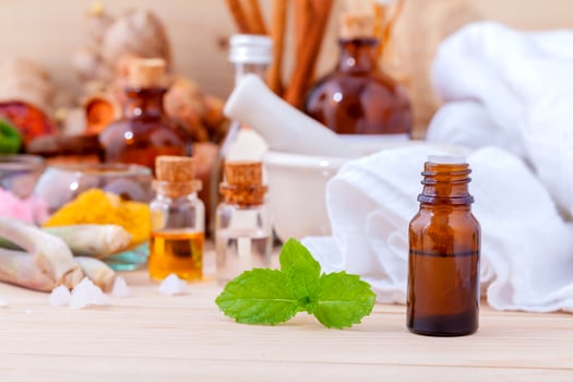 Aromatherapy oils for spa treatment photo