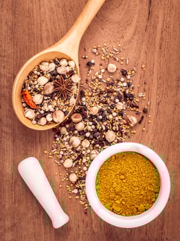 Dried and ground spices photo