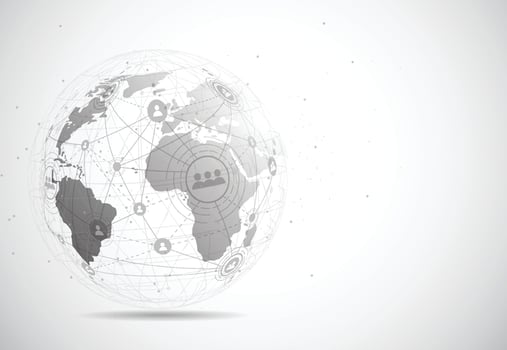 Global network connection. World map point and line composition concept of global business. Vector Illustration