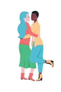 Happy lesbian couple flat color vector detailed characters