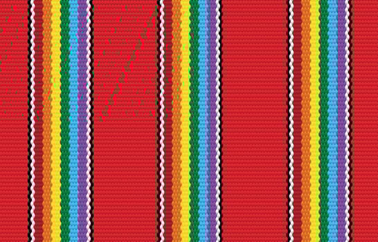 Ethnic red-pride geometric seamless pattern in Fabric style. Design for carpet, wallpaper, clothing, wrapping, batik, fabric, Vector illustration embroidery style in Ethnic themes.