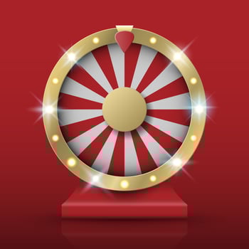 Spinning fortune wheel, vector illutration